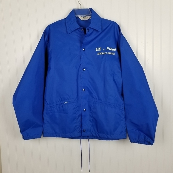 Vintage USA Windbreaker GE & Proud Aircraft Engines Helicopter Graphics Airplane - Picture 10 of 11